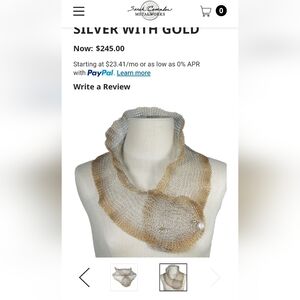 Silver and Gold Mesh Scarf